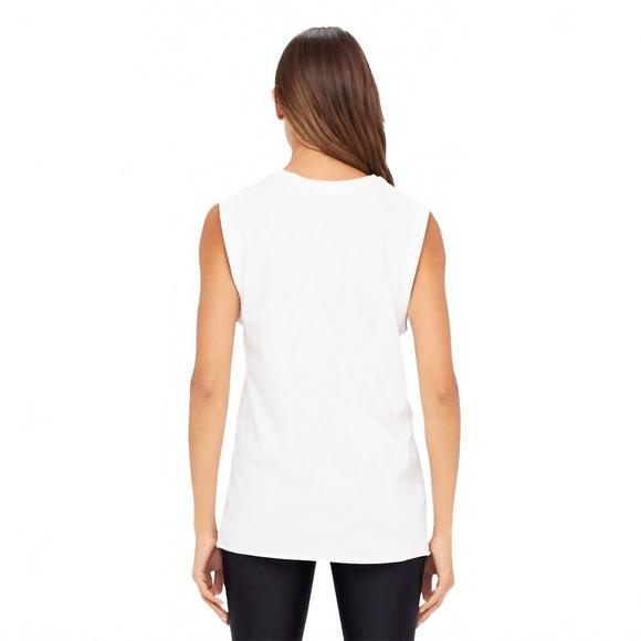 NEW THE UPSIDE cropped muscle tank logo in white - Picture 2 of 3